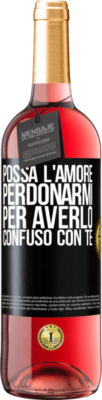 29,95 € Spedizione Gratuita | Vino rosato Edizione ROSÉ Possa l'amore perdonarmi per averlo confuso con te Etichetta Nera. Etichetta personalizzabile Vino giovane Raccogliere 2024 Tempranillo