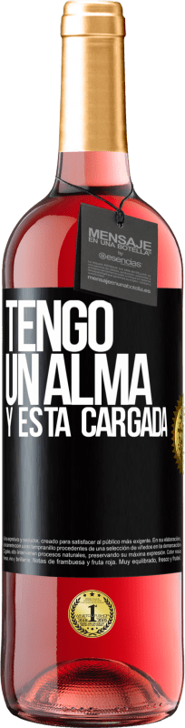 29,95 € Free Shipping | Rosé Wine ROSÉ Edition Tengo un alma y está cargada Black Label. Customizable label Young wine Harvest 2023 Tempranillo