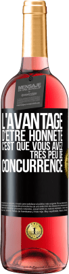 29,95 € Envoi gratuit | Vin rosé Édition ROSÉ L'avantage d'être honnête c'est que vous avez très peu de concurrence Étiquette Noire. Étiquette personnalisable Vin jeune Récolte 2024 Tempranillo