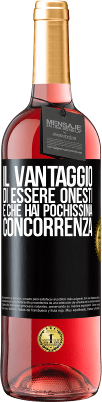 29,95 € Spedizione Gratuita | Vino rosato Edizione ROSÉ Il vantaggio di essere onesti è che hai pochissima concorrenza Etichetta Nera. Etichetta personalizzabile Vino giovane Raccogliere 2024 Tempranillo