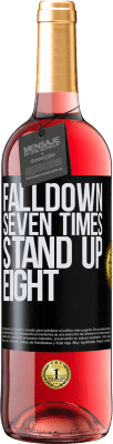 29,95 € Kostenloser Versand | Roséwein ROSÉ Ausgabe Falldown seven times. Stand up eight Schwarzes Etikett. Anpassbares Etikett Junger Wein Ernte 2024 Tempranillo