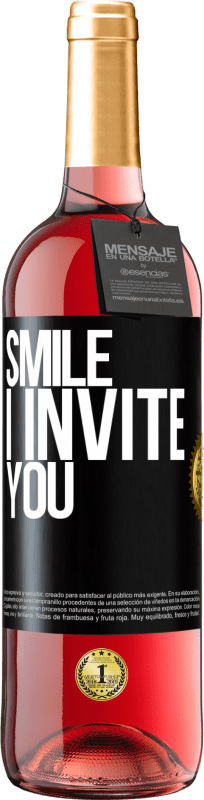 29,95 € Free Shipping | Rosé Wine ROSÉ Edition Smile I invite you Black Label. Customizable label Young wine Harvest 2023 Tempranillo