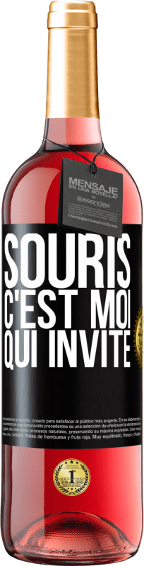 29,95 € Envoi gratuit | Vin rosé Édition ROSÉ Souris, c'est moi qui invite Étiquette Noire. Étiquette personnalisable Vin jeune Récolte 2023 Tempranillo
