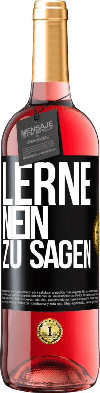 29,95 € Kostenloser Versand | Roséwein ROSÉ Ausgabe Lerne, nein zu sagen Schwarzes Etikett. Anpassbares Etikett Junger Wein Ernte 2024 Tempranillo