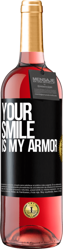 29,95 € 送料無料 | ロゼワイン ROSÉエディション あなたの笑顔は私の鎧です ブラックラベル. カスタマイズ可能なラベル 若いワイン 収穫 2023 Tempranillo