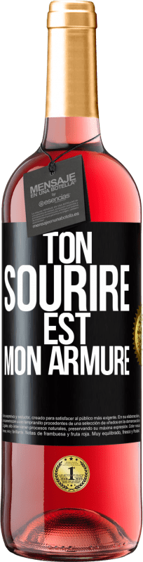 29,95 € Envoi gratuit | Vin rosé Édition ROSÉ Ton sourire est mon armure Étiquette Noire. Étiquette personnalisable Vin jeune Récolte 2024 Tempranillo