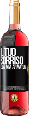 29,95 € Spedizione Gratuita | Vino rosato Edizione ROSÉ Il tuo sorriso è la mia armatura Etichetta Nera. Etichetta personalizzabile Vino giovane Raccogliere 2023 Tempranillo