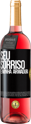 29,95 € Envio grátis | Vinho rosé Edição ROSÉ Seu sorriso é minha armadura Etiqueta Preta. Etiqueta personalizável Vinho jovem Colheita 2024 Tempranillo