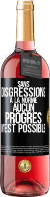 29,95 € Envoi gratuit | Vin rosé Édition ROSÉ Sans disgressions à la norme aucun progrès n'est possible Étiquette Noire. Étiquette personnalisable Vin jeune Récolte 2024 Tempranillo