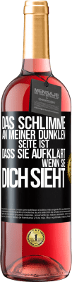 29,95 € Kostenloser Versand | Roséwein ROSÉ Ausgabe Das Schlimme an meiner dunklen Seite ist, dass sie aufklärt, wenn sie dich sieht Schwarzes Etikett. Anpassbares Etikett Junger Wein Ernte 2025 Tempranillo