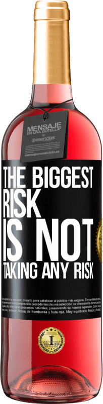 29,95 € 送料無料 | ロゼワイン ROSÉエディション 最大のリスクはリスクを冒さないことです ブラックラベル. カスタマイズ可能なラベル 若いワイン 収穫 2023 Tempranillo