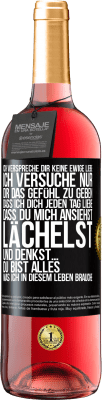 29,95 € Kostenloser Versand | Roséwein ROSÉ Ausgabe Ich verspreche dir keine ewige Liebe, ich versuche nur, dir das Gefühl zu geben, dass ich dich jeden Tag liebe, dass du mich ans Schwarzes Etikett. Anpassbares Etikett Junger Wein Ernte 2023 Tempranillo