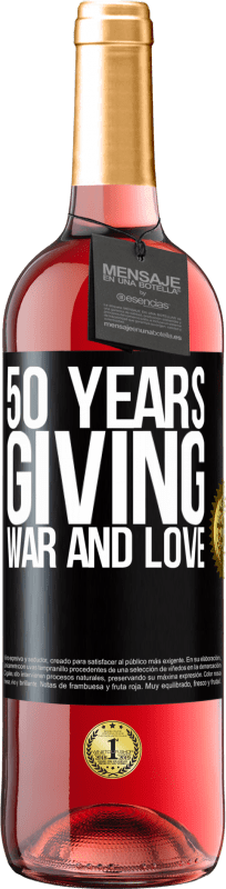 29,95 € 免费送货 | 桃红葡萄酒 ROSÉ版 50年来给予战争和爱 黑标. 可自定义的标签 青年酒 收成 2023 Tempranillo