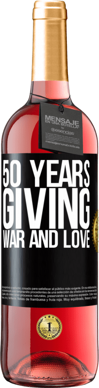 29,95 € Free Shipping | Rosé Wine ROSÉ Edition 50 years giving war and love Black Label. Customizable label Young wine Harvest 2024 Tempranillo