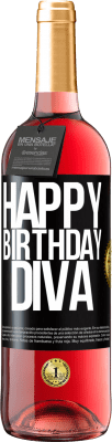 29,95 € Free Shipping | Rosé Wine ROSÉ Edition Happy birthday Diva Black Label. Customizable label Young wine Harvest 2023 Tempranillo