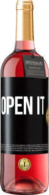 29,95 € Free Shipping | Rosé Wine ROSÉ Edition Open it Black Label. Customizable label Young wine Harvest 2025 Tempranillo
