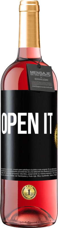 29,95 € Free Shipping | Rosé Wine ROSÉ Edition Open it Black Label. Customizable label Young wine Harvest 2024 Tempranillo