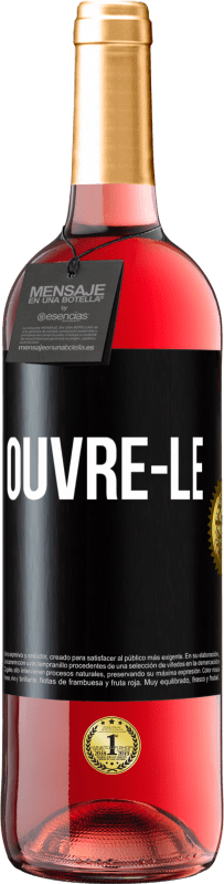 29,95 € Envoi gratuit | Vin rosé Édition ROSÉ Ouvre-le Étiquette Noire. Étiquette personnalisable Vin jeune Récolte 2023 Tempranillo