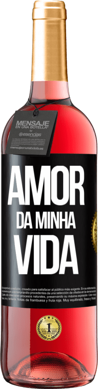 29,95 € Envio grátis | Vinho rosé Edição ROSÉ Amor da minha vida Etiqueta Preta. Etiqueta personalizável Vinho jovem Colheita 2024 Tempranillo