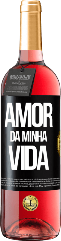 29,95 € Envio grátis | Vinho rosé Edição ROSÉ Amor da minha vida Etiqueta Preta. Etiqueta personalizável Vinho jovem Colheita 2025 Tempranillo