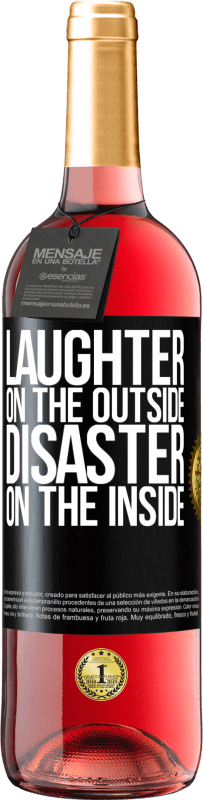 29,95 € Free Shipping | Rosé Wine ROSÉ Edition Laughter on the outside, disaster on the inside Black Label. Customizable label Young wine Harvest 2023 Tempranillo