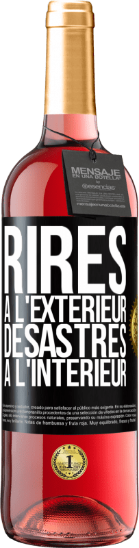 29,95 € Envoi gratuit | Vin rosé Édition ROSÉ Rires à l'extérieur, désastres à l'intérieur Étiquette Noire. Étiquette personnalisable Vin jeune Récolte 2023 Tempranillo