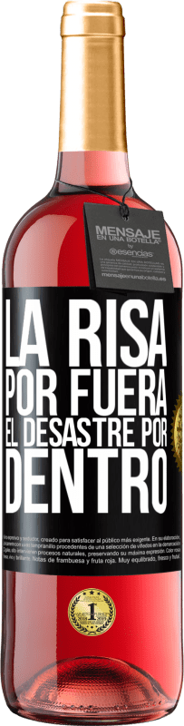 29,95 € Envío gratis | Vino Rosado Edición ROSÉ La risa por fuera, el desastre por dentro Etiqueta Negra. Etiqueta personalizable Vino joven Cosecha 2023 Tempranillo