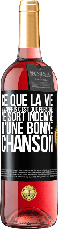 29,95 € Envoi gratuit | Vin rosé Édition ROSÉ Ce que la vie m'a appris, c'est que personne ne sort indemne d'une bonne chanson Étiquette Noire. Étiquette personnalisable Vin jeune Récolte 2024 Tempranillo