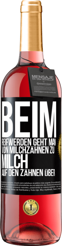 29,95 € Kostenloser Versand | Roséwein ROSÉ Ausgabe Beim Reifwerden geht man von Milchzähnen zu Milch auf den Zähnen über Schwarzes Etikett. Anpassbares Etikett Junger Wein Ernte 2023 Tempranillo