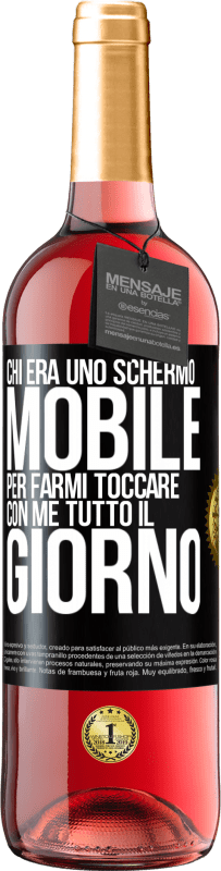 29,95 € Spedizione Gratuita | Vino rosato Edizione ROSÉ Chi era uno schermo mobile per farmi toccare con me tutto il giorno Etichetta Nera. Etichetta personalizzabile Vino giovane Raccogliere 2023 Tempranillo