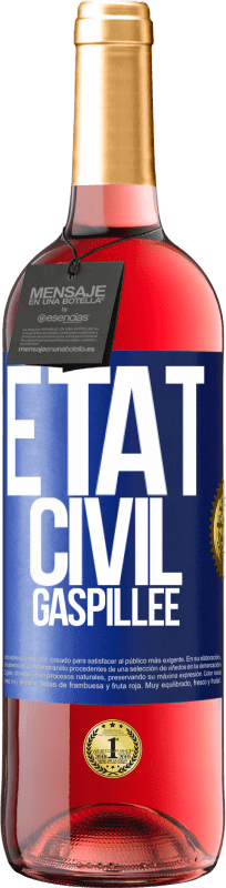 29,95 € Envoi gratuit | Vin rosé Édition ROSÉ État civil: gaspillée Étiquette Bleue. Étiquette personnalisable Vin jeune Récolte 2024 Tempranillo