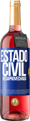 29,95 € Envío gratis | Vino Rosado Edición ROSÉ Estado civil: desaprovechada Etiqueta Azul. Etiqueta personalizable Vino joven Cosecha 2024 Tempranillo