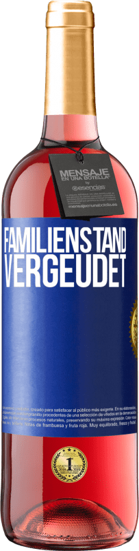 29,95 € Kostenloser Versand | Roséwein ROSÉ Ausgabe Familienstand: vergeudet Blaue Markierung. Anpassbares Etikett Junger Wein Ernte 2023 Tempranillo