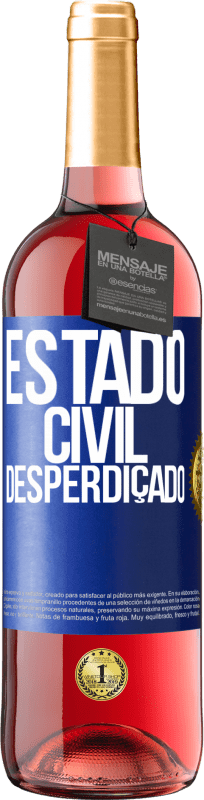29,95 € Envio grátis | Vinho rosé Edição ROSÉ Estado civil: desperdiçado Etiqueta Azul. Etiqueta personalizável Vinho jovem Colheita 2023 Tempranillo