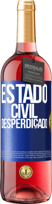 29,95 € Envio grátis | Vinho rosé Edição ROSÉ Estado civil: desperdiçado Etiqueta Azul. Etiqueta personalizável Vinho jovem Colheita 2024 Tempranillo