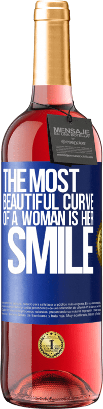 29,95 € 免费送货 | 桃红葡萄酒 ROSÉ版 女人最美丽的曲线是她的微笑 蓝色标签. 可自定义的标签 青年酒 收成 2023 Tempranillo