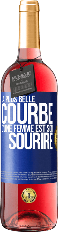 29,95 € Envoi gratuit | Vin rosé Édition ROSÉ La plus belle courbe d'une femme est son sourire Étiquette Bleue. Étiquette personnalisable Vin jeune Récolte 2024 Tempranillo