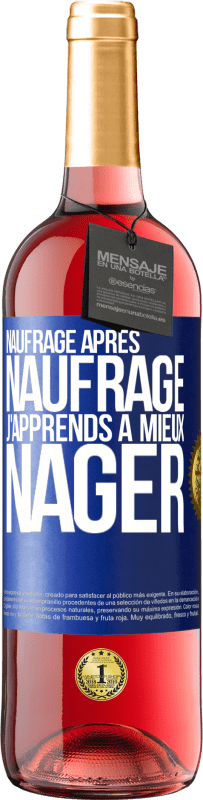 29,95 € Envoi gratuit | Vin rosé Édition ROSÉ Naufrage après naufrage, j'apprends à mieux nager Étiquette Bleue. Étiquette personnalisable Vin jeune Récolte 2024 Tempranillo