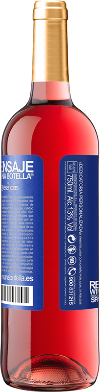 29,95 € Envío gratis | Vino Rosado Edición ROSÉ Tu ropa me da miedo. ¡ Quítatela! Etiqueta Azul. Etiqueta personalizable Vino joven Cosecha 2022  Tempranillo