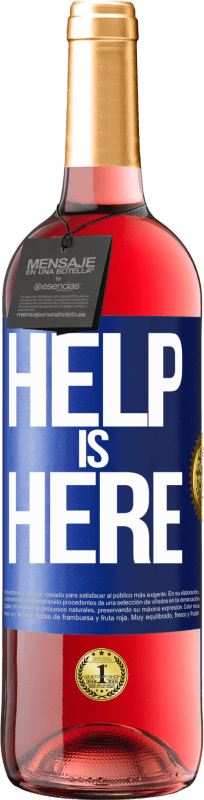 29,95 € 送料無料 | ロゼワイン ROSÉエディション Help is Here 青いタグ. カスタマイズ可能なラベル 若いワイン 収穫 2024 Tempranillo