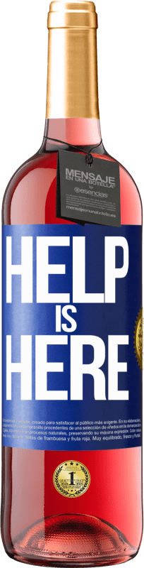 29,95 € Envio grátis | Vinho rosé Edição ROSÉ Help is Here Etiqueta Azul. Etiqueta personalizável Vinho jovem Colheita 2023 Tempranillo