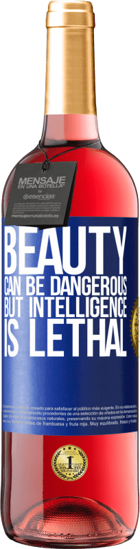 29,95 € Free Shipping | Rosé Wine ROSÉ Edition Beauty can be dangerous, but intelligence is lethal Blue Label. Customizable label Young wine Harvest 2021 Tempranillo