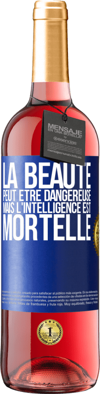 29,95 € Envoi gratuit | Vin rosé Édition ROSÉ La beauté peut être dangereuse, mais l'intelligence est mortelle Étiquette Bleue. Étiquette personnalisable Vin jeune Récolte 2024 Tempranillo