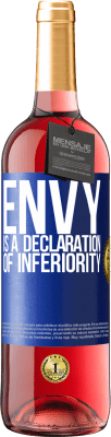 29,95 € Free Shipping | Rosé Wine ROSÉ Edition Envy is a declaration of inferiority Blue Label. Customizable label Young wine Harvest 2023 Tempranillo