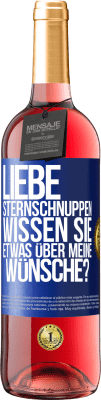 29,95 € Kostenloser Versand | Roséwein ROSÉ Ausgabe Liebe Sternschnuppen, wissen Sie etwas über meine Wünsche? Blaue Markierung. Anpassbares Etikett Junger Wein Ernte 2023 Tempranillo