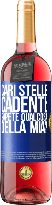 29,95 € Spedizione Gratuita | Vino rosato Edizione ROSÉ Cari stelle cadenti: sapete qualcosa della mia? Etichetta Blu. Etichetta personalizzabile Vino giovane Raccogliere 2024 Tempranillo