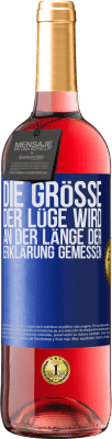 29,95 € Kostenloser Versand | Roséwein ROSÉ Ausgabe Die Größe der Lüge wird an der Länge der Erklärung gemessen Blaue Markierung. Anpassbares Etikett Junger Wein Ernte 2025 Tempranillo