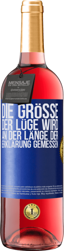 29,95 € Kostenloser Versand | Roséwein ROSÉ Ausgabe Die Größe der Lüge wird an der Länge der Erklärung gemessen Blaue Markierung. Anpassbares Etikett Junger Wein Ernte 2024 Tempranillo