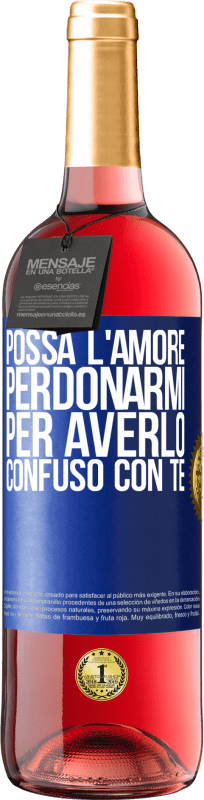 29,95 € Spedizione Gratuita | Vino rosato Edizione ROSÉ Possa l'amore perdonarmi per averlo confuso con te Etichetta Blu. Etichetta personalizzabile Vino giovane Raccogliere 2024 Tempranillo