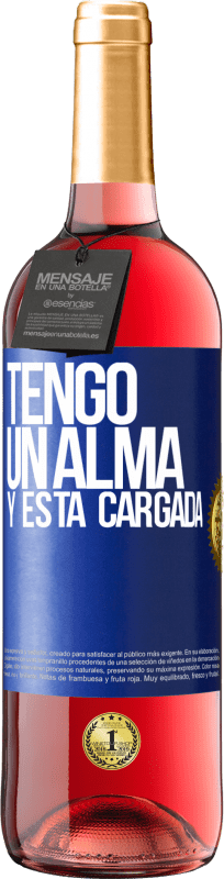 29,95 € Envio grátis | Vinho rosé Edição ROSÉ Tengo un alma y está cargada Etiqueta Azul. Etiqueta personalizável Vinho jovem Colheita 2024 Tempranillo